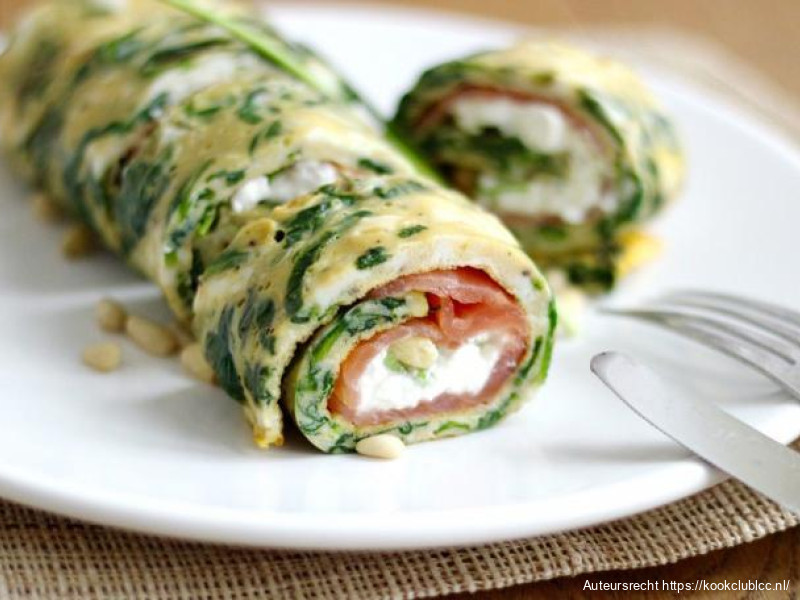 Zalm en Spinazie rouleau