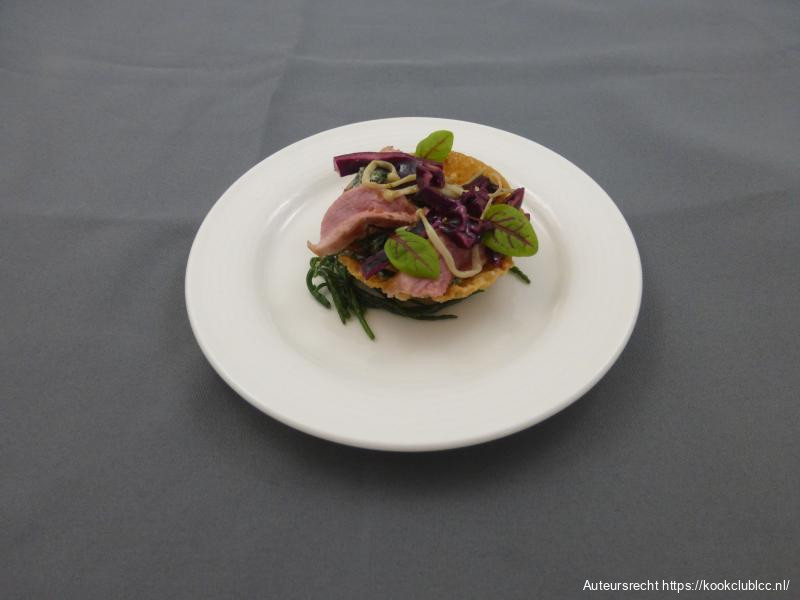 Appetizer met gerookte eendenborst