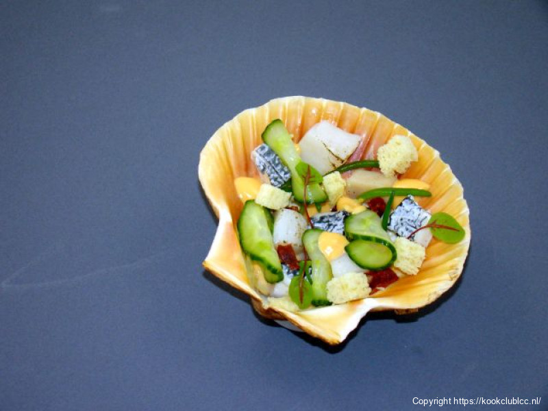 Coquille met chorizo