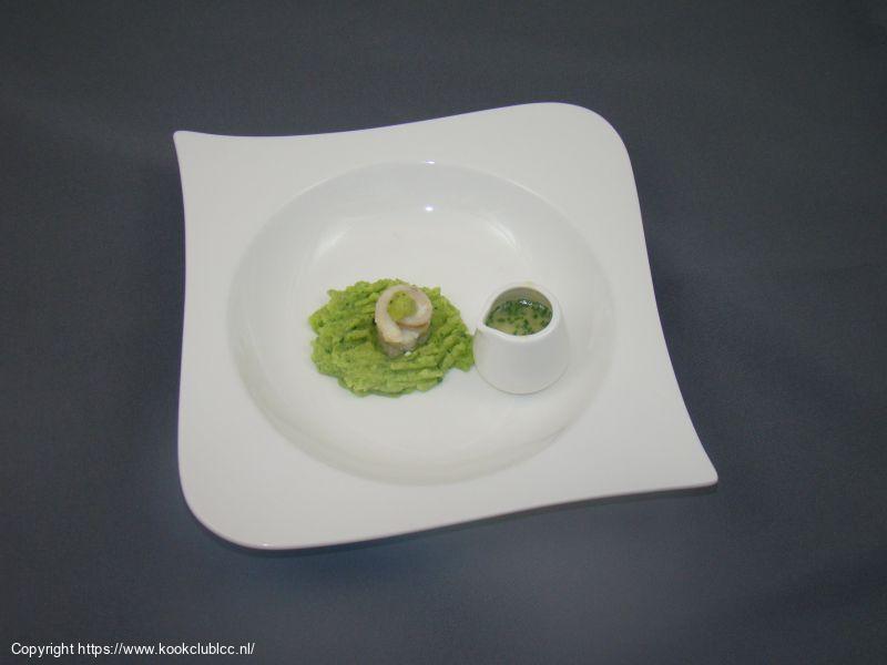 Tongrol, vinaigrette en basilicum